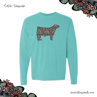 Colorful Cheetah Steer LONG SLEEVE T-Shirt (S-3XL) - Multiple Colors!