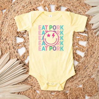 Eat Pork Line Smile One Piece/T-Shirt (Newborn - Youth XL) - Multiple Colors!