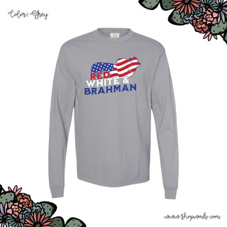 Red, White & Brahman LONG SLEEVE T-Shirt (S-3XL) - Multiple Colors!