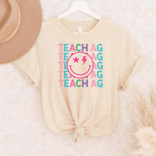 Teach Ag Line Smile T-Shirt (XS-4XL) - Multiple Colors!