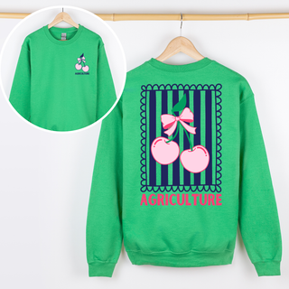 AGVOCATE CHERRY STRIPE CREWNECK - Front & Back