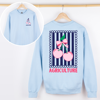 AGVOCATE CHERRY STRIPE CREWNECK - Front & Back