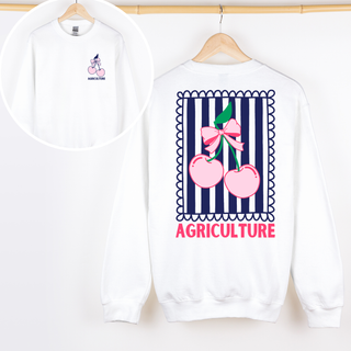 AGVOCATE CHERRY STRIPE CREWNECK - Front & Back