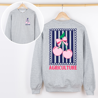 AGVOCATE CHERRY STRIPE CREWNECK - Front & Back