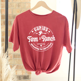 Cupids Farm & Ranch White Ink ComfortWash/ComfortColor T-Shirt (S-4XL) - Multiple Colors!