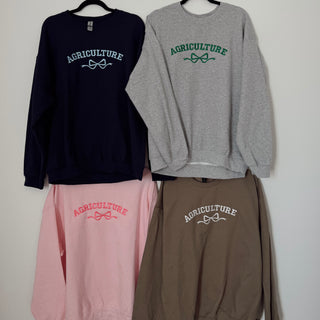 PREORDER - Agriculture Bow Embroidered Crewneck - 4 Colors - Youth and Adult