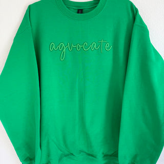 Green Puff Embroidered Agvocate Crewneck