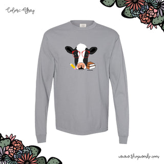 Nerdy Dairy Cow LONG SLEEVE T-Shirt (S-3XL) - Multiple Colors!