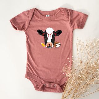 Nerdy Dairy Cow One Piece/T-Shirt (Newborn - Youth XL) - Multiple Colors!