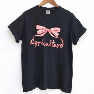 Agriculture Bow Script Pink ComfortWash/ComfortColor T-Shirt (S-4XL) - Multiple Colors!