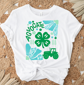 Support 4-H Floral Green T-Shirt (XS-4XL) - Multiple Colors!