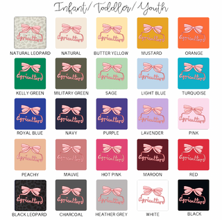 Agriculture Bow Script Pink One Piece/T-Shirt (Newborn - Youth XL) - Multiple Colors!