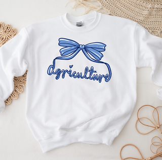 Agriculture Bow Script Blue Crewneck (S-3XL) - Multiple Colors!