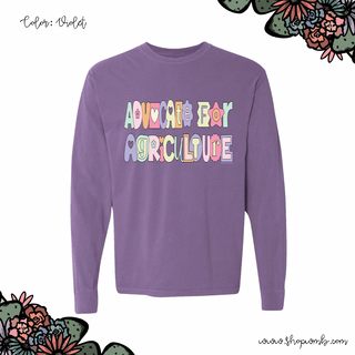 Pastel Advocate For Agriculture LONG SLEEVE T-Shirt (S-3XL) - Multiple Colors!