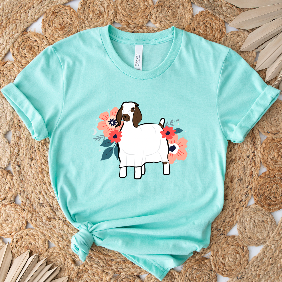 Floral Ghost Goat T-Shirt (XS-4XL) - Multiple Colors!