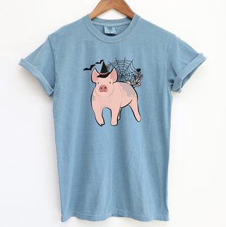 Floral Witch Pig ComfortWash/ComfortColor T-Shirt (S-4XL) - Multiple Colors!