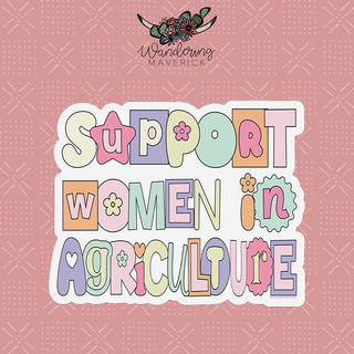 Pastel Support Women in Agriculture Sticker