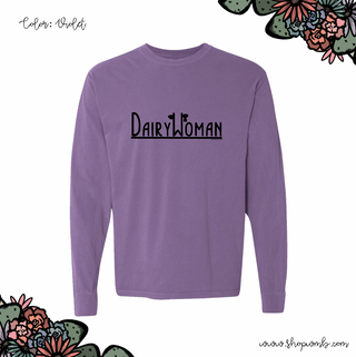 Dairy Woman Eartag LONG SLEEVE T-Shirt (S-3XL) - Multiple Colors!