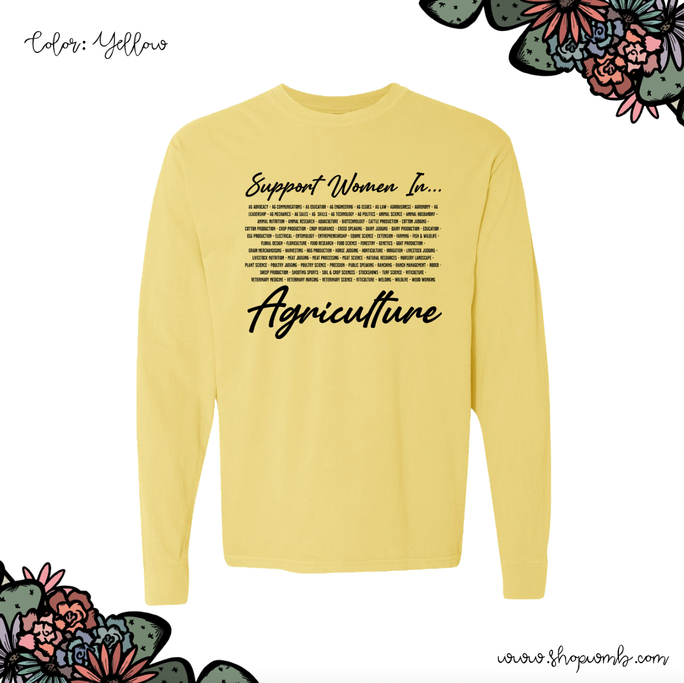 Support Women In Ag List LONG SLEEVE T-Shirt (S-3XL) - Multiple Colors!