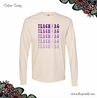 Teach Ag Bolt Purple LONG SLEEVE T-Shirt (S-3XL) - Multiple Colors!