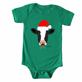 Christmas Spirit Dairy Cow One Piece/T-Shirt (Newborn - Youth XL) - Multiple Colors!