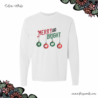 Merry & Bright Christmas Animals LONG SLEEVE T-Shirt (S-3XL) - Multiple Colors!