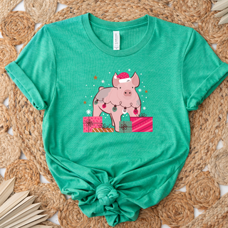 Christmas Present Pig T-Shirt (XS-4XL) - Multiple Colors!