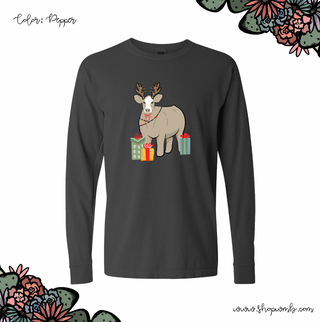 Reindeer Steer LONG SLEEVE T-Shirt (S-3XL) - Multiple Colors!