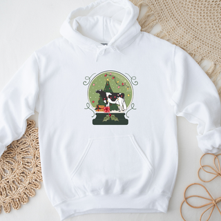 Green Snow Globe Dairy Cow Hoodie (S-3XL) Unisex - Multiple Colors!