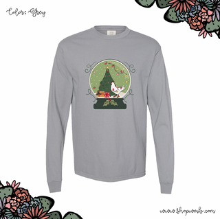 Green Snow Globe Chicken LONG SLEEVE T-Shirt (S-3XL) - Multiple Colors!