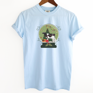 Green Snow Globe Dairy Cow ComfortWash/ComfortColor T-Shirt (S-4XL) - Multiple Colors!