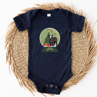 Green Snow Globe Cattle One Piece/T-Shirt (Newborn - Youth XL) - Multiple Colors!