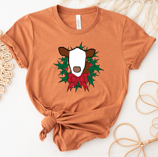 Hereford Christmas Wreath T-Shirt (XS-4XL) - Multiple Colors!