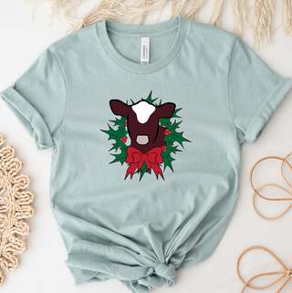 Shorthorn Christmas Wreath T-Shirt (XS-4XL) - Multiple Colors!