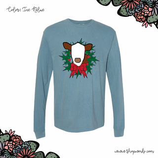 Hereford Christmas Wreath LONG SLEEVE T-Shirt (S-3XL) - Multiple Colors!