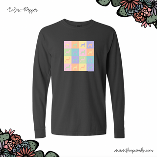 Pastel Checker Lamb LONG SLEEVE T-Shirt (S-3XL) - Multiple Colors!