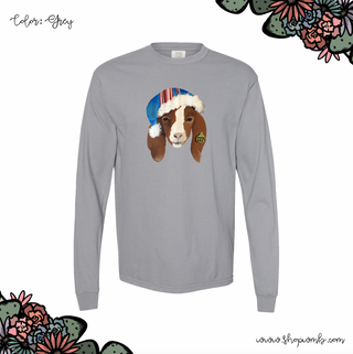 Santa Hat Goat LONG SLEEVE T-Shirt (S-3XL) - Multiple Colors!