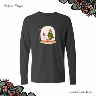 Snow Globe Goat LONG SLEEVE T-Shirt (S-3XL) - Multiple Colors!