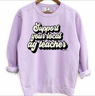 Retro Support Your Local Ag Teacher Black Crewneck (S-3XL) - Multiple Colors!