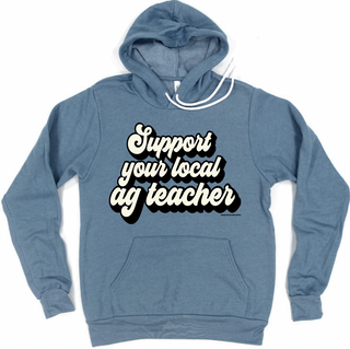 Retro Support Your Local Ag Teacher Black Hoodie (S-3XL) Unisex - Multiple Colors!