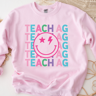 Teach Ag Line Smile Crewneck (S-3XL) - Multiple Colors!