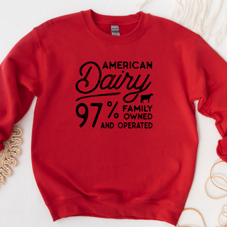 American Dairy 97% Family Owned & Operated Crewneck (S-3XL) - Multiple Colors!