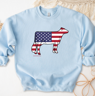 Patriotic Dairy Cow Crewneck (S-3XL) - Multiple Colors!