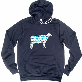 Turquoise Cheetah Dairy Cow Hoodie (S-3XL) Unisex - Multiple Colors!