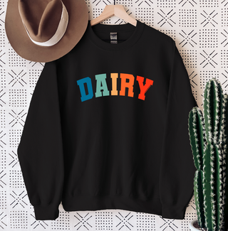 Varsity DAIRY Color Ink Crewneck (S-3XL) - Multiple Colors!