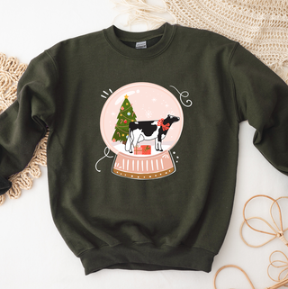 Snow Globe Dairy Cow Crewneck (S-3XL) - Multiple Colors!