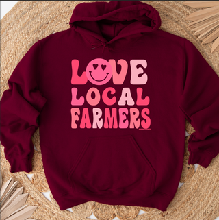 Love Local Farmers Smiley Hoodie (S-3XL) Unisex - Multiple Colors!