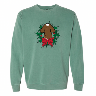 Christmas Wreath Goat Crewneck (S-3XL) - Multiple Colors!