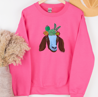 Goat Flower Crown Crewneck (S-3XL) - Multiple Colors!