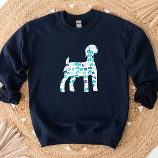 Turquoise Cheetah Goat Crewneck (S-3XL) - Multiple Colors!